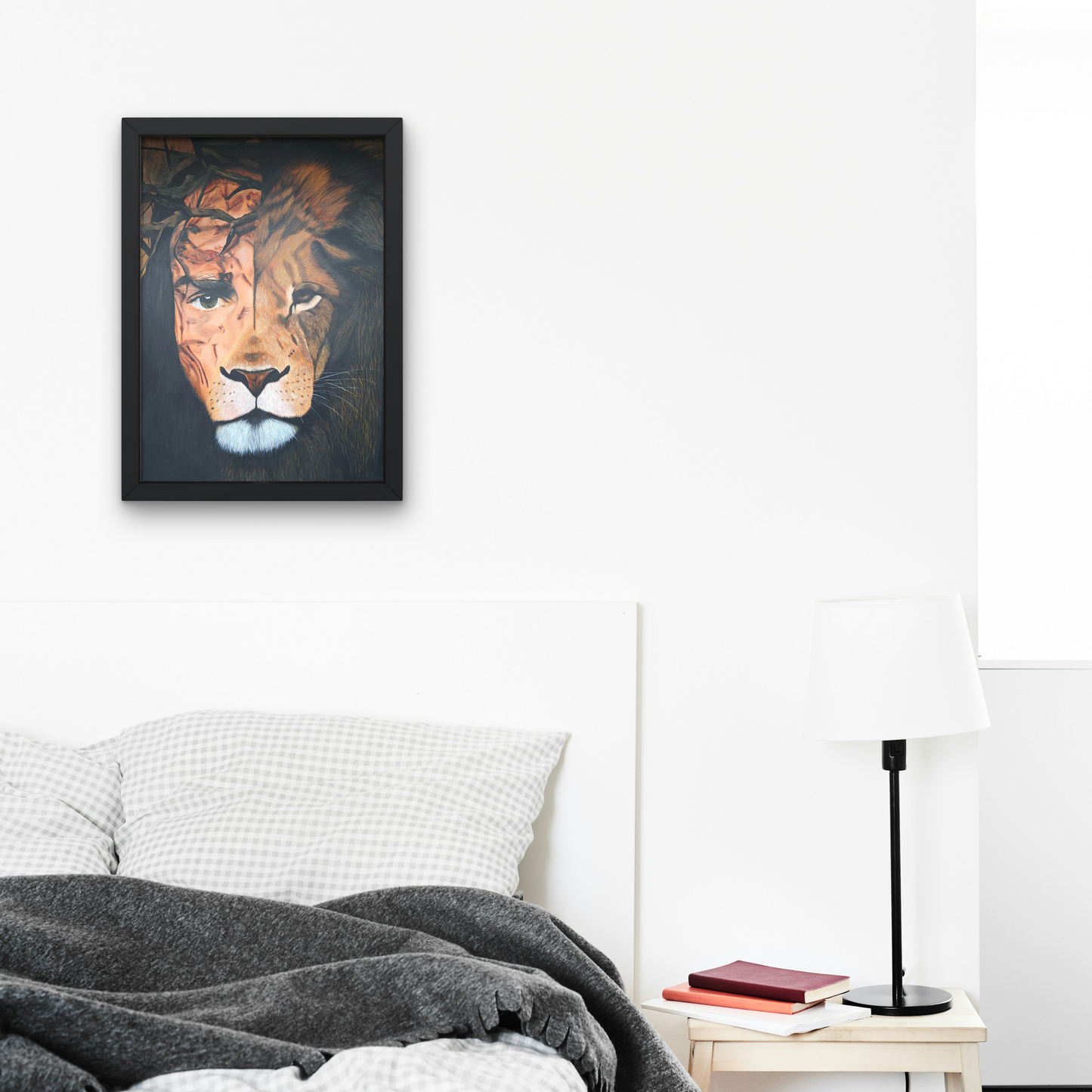 Lion and the Lamb Framed Canvas Print