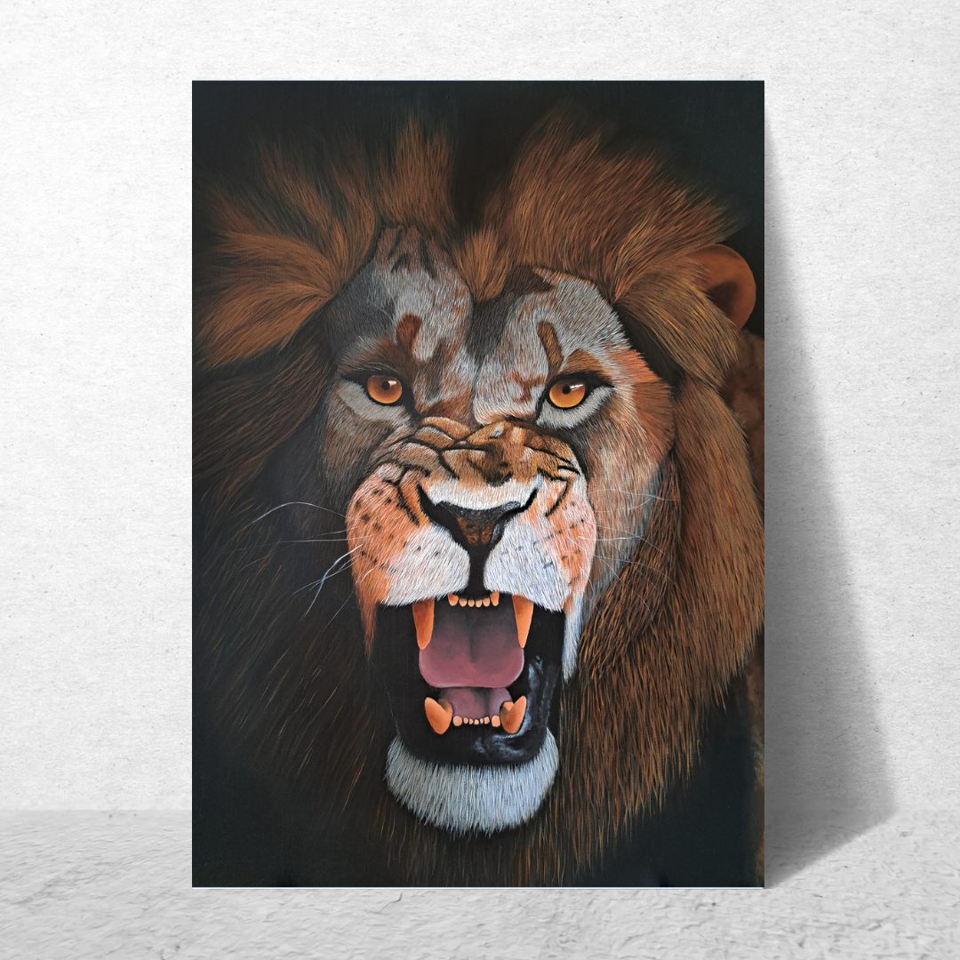 Screaming Lion Poster Print