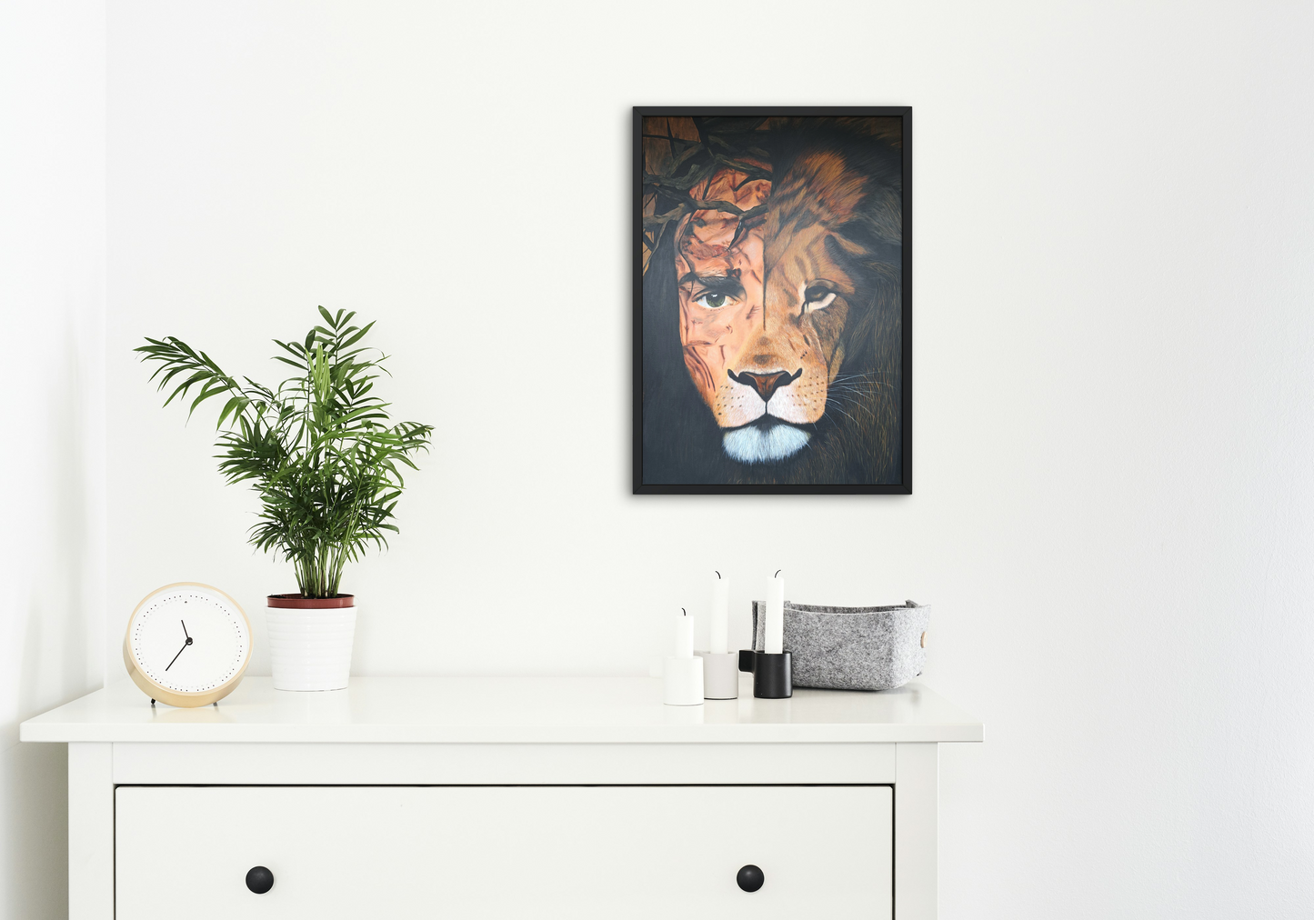 Lion and the Lamb Framed Canvas Print