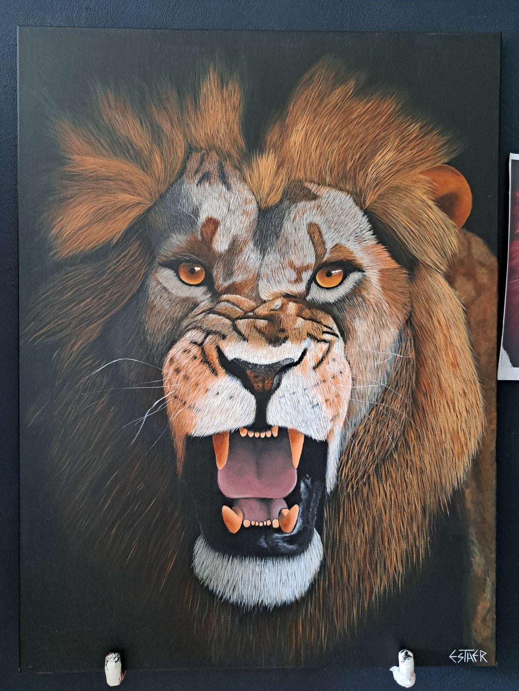 screaming lion original painting