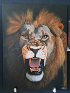 screaming lion original painting
