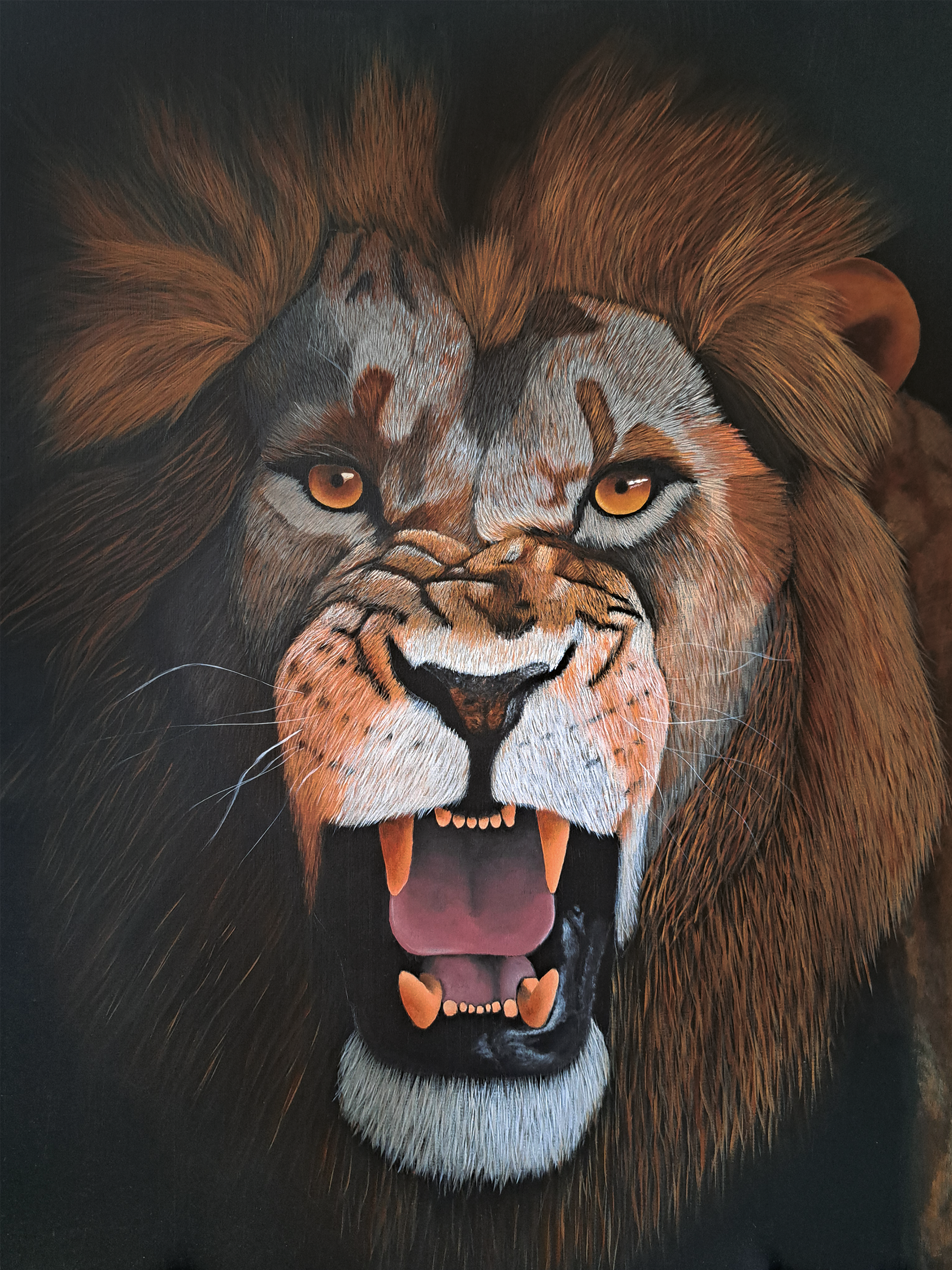 screaming lion original painting
