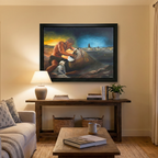 The Shepherd’s Rescue: King David & Operation Entebbe Art | Israel History Framed Canvas