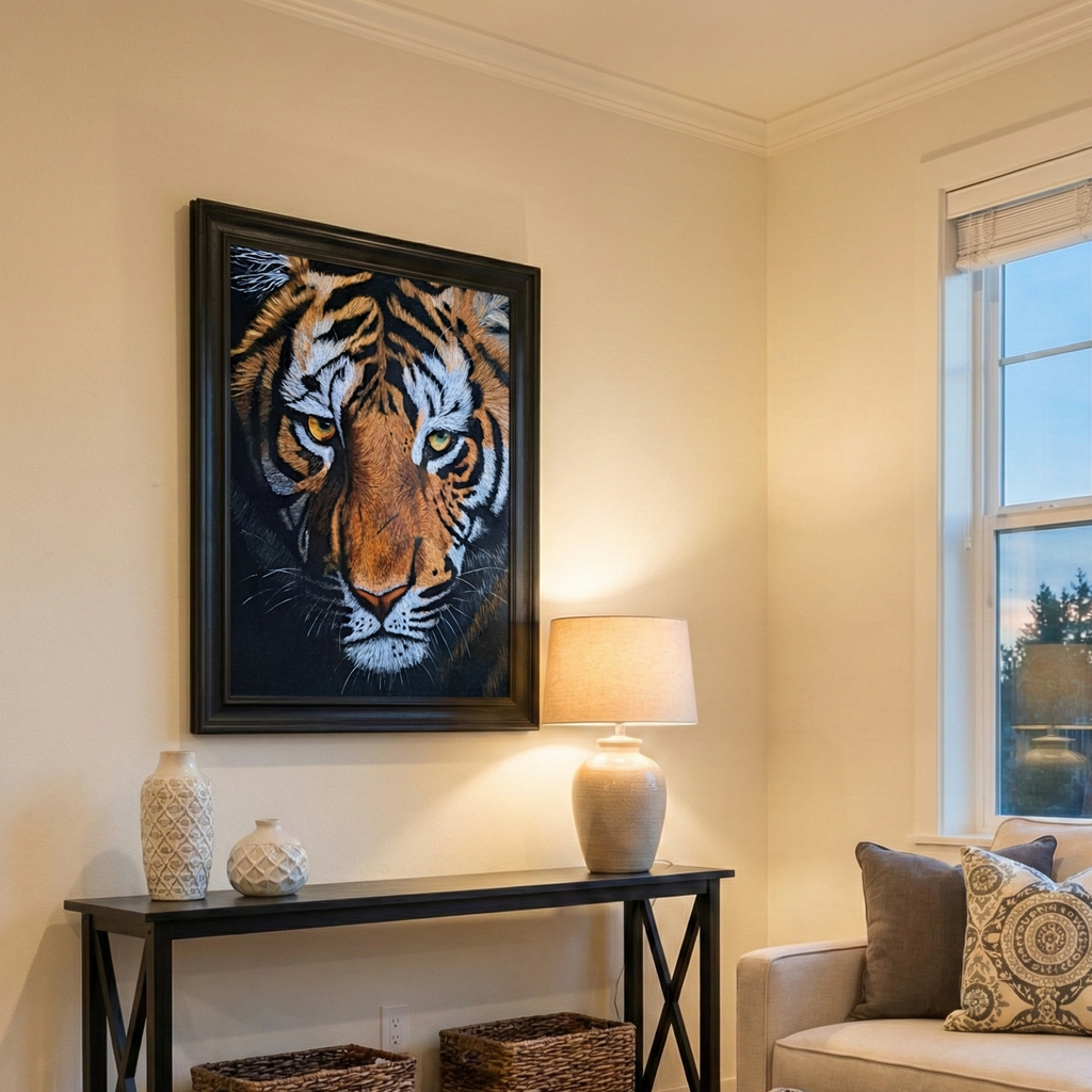 Eye of the Tiger Framed Canvas Print