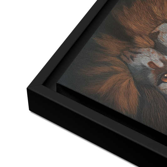 Screaming Lion Framed canvas Poster