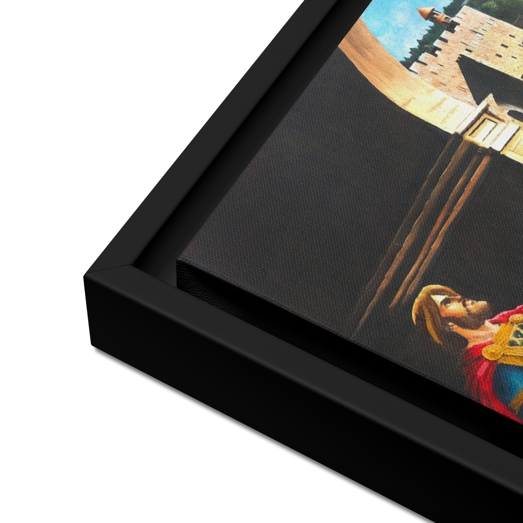 Judas Maccabeus & Modern Jerusalem Art | The Origin of Hanukkah Framed Canvas